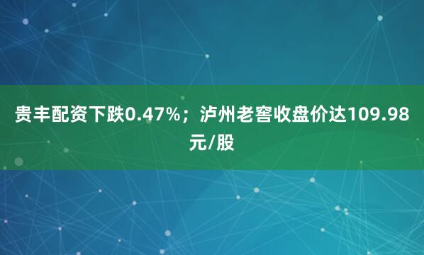 贵丰配资下跌0.47%；泸州老窖收盘价达109.98元/股
