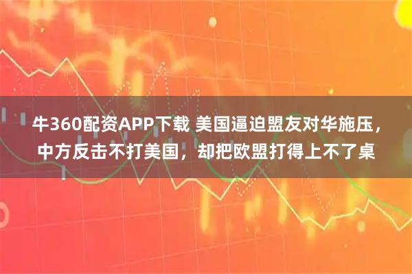 牛360配资APP下载 美国逼迫盟友对华施压，中方反击不打美国，却把欧盟打得上不了桌